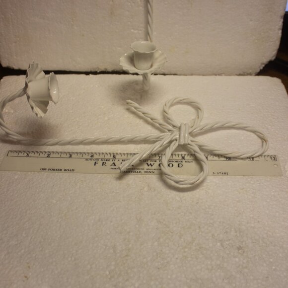 Vintage Metal Rope Bow Wall Sconces Set of Two Pre-owned - Picture 7 of 7